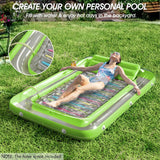 Inflatable Tanning Pool Lounger Float - Jasonwell 4 in 1 Sun Tan Tub Sunbathing Pool Lounge Raft Floatie Toys Water Filled Tanning Bed Mat Pad for Adult Blow Up Kiddie Pool Kids Ball Pit Pool (KR-L)
