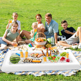Jasonwell Inflatable Serving Bars Ice Buffet Salad Serving Trays Food Drink Holder Cooler Containers Indoor Outdoor BBQ Picnic Pool Party Supplies Beach Luau Hawaiian Tropical Cooler