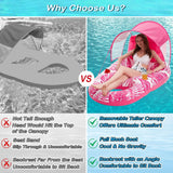 Jasonwell Pool Floats with Canopy - Inflatable Pool Float Adult Lounger Floaties Raft Floating Chair for Swimming Pool Lake Water Lounge Float with Cup Holders Beach Pool Party Toys for Adults (Rose)