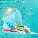 Jasonwell Pool Float with Canopy - Inflatable Pool Floaties Adult Floating Pool Chair Lounge Floats for Swimming Pool Water Chair Pool Lounger with Cup Holders Pool Toy Party Floaty for Adults - Jasonwell
