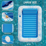 Inflatable Tanning Pool Lounger Float - Jasonwell 4 in 1 Sun Tan Tub Sunbathing Pool Lounge Raft Floatie Toys Water Filled Tanning Bed Mat Pad for Adult Blow Up Kiddie Pool Kids Ball Pit Pool (XXL) - Jasonwell