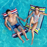 asonwell Inflatable Pool Hammock Float - 2 Pack Water Hammock Pool Floaties Multi-Purpose (Saddle Lounge Chair Drifter) 4 in 1 Lake Beach Floating Loungers Swimming Pool Floats Toys for Adults - Jasonwell