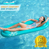 Jasonwell Inflatable Pool Lounger Float - Pool Float Stable Relaxing Water Hammock Floatie for Swimming Pool Tanning Lounge Floating Pool Party Toy for Adults Kids (Blue w Mesh)