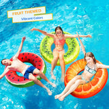 Jasonwell Inflatable Pool Floats Kids - 2 Pack Floaties Pool Tubes Swim Rings Fruit Water Floaty Watermelon Kiwi Inflatable Pool Toys Float for Swimming Pool Party Lake Beach Adults