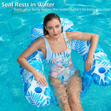 Jasonwell Inflatable Pool Float Chair - 2Pack Floating Pool Chair Lounge Floats for Swimming Pool Water Chair Pool Lounger with Cup Holder Pool Toy Party Floaties for Adults (BG-XL)