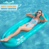 Jasonwell Inflatable Pool Lounger Float - Pool Float Stable Relaxing Water Hammock Floatie for Swimming Pool Tanning Lounge Floating Pool Party Toy for Adults Kids (Blue w Mesh)