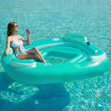 Jasonwell Floating Island Pool Float - Inflatable 4-Person Swimming Pool Lounger Raft River Lake Floaties Relaxation Water Floats with Cupholders Big Multi Person Tropical Party Toys for Adults Kids (Copy) - Jasonwell