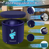 Jasonwell Ice Bath Tub for Athletes - Heavy Duty Cold Water Therapy Plunge Tub Ice Pod for Recovery Portable Ice Barrel Plunge Pool for Outdoor Inflatable Hot Tub Bathtub at Home for Adults 90 gal - Jasonwell