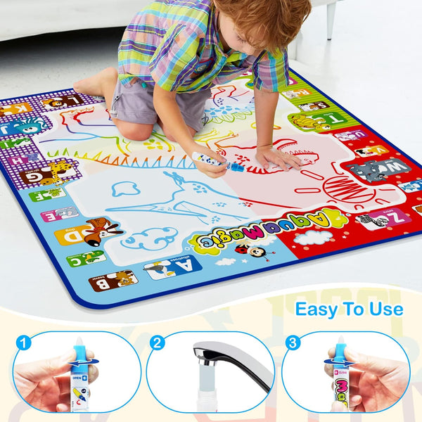 Jasonwell Aqua Water Doodle Mat 31 X 31 Inches Extra Large Magic Drawi