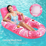 Jasonwell Inflatable Pool Float Adult - Pool Floaties Lounger Floats Raft Floating Chair Water Floaties for Swimming Pool Lake Lounge Float with Cup Holders Beach Pool Party Toys for Adults (T-Rose)