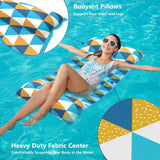 Jasonwell Water Hammock Pool Floats - 2PACK Fabric Inflatable Pool Hammock Float Floaties 4 in 1 (Saddle Lounge Chair Drifter) Lake Beach Floating Loungers Swimming Pool Rafts Toys for Adults (TriC)