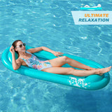 Jasonwell Inflatable Pool Lounger Float - Pool Float Stable Relaxing Water Hammock Floatie for Swimming Pool Tanning Lounge Floating Pool Party Toy for Adults Kids (Blue w Mesh)