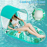 Jasonwell Pool Floats with Canopy - Inflatable Pool Float Adult Lounger Floaties Raft Floating Chair for Swimming Pool Lake Water Lounge Float with Cup Holders Beach Pool Party Toys for Adults