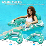 Jasonwell Pool Float with Canopy - Inflatable Pool Floaties Adult Floating Pool Chair Lounge Floats for Swimming Pool Water Chair Pool Lounger with Cup Holders Pool Toy Party Floaty for Adults (Gr-XL) - Jasonwell
