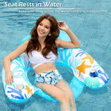 Jasonwell Inflatable Pool Float Chair - 2Pack Floating Pool Chair Lounge Floats for Swimming Pool Water Chair Pool Lounger with Cup Holder Pool Toy Party Floaties for Adults (BB-XL)