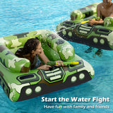 Inflatable Tank Pool Floats Adults - Jasonwell Kids Pool Floaties Swimming Pool Tank with Water Cannon Gun Swim Floaty Rafts Lake Beach Party Pool Toys for Boys Girls Toddlers Kids Adults