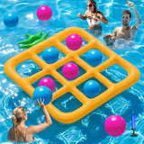Jasonwell Tic-Tac-Toe Pool Toys Games Floating Tic Tac Toe Pool Games with 10 Balls - Jasonwell