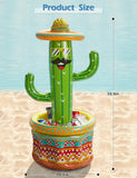 Jasonwell Inflatable Pool Party Cooler - Fiesta Cactus Ice Bucket Luau Hawaiian Tropical Beach Themed Birthday Easter Party Decorations Favors Supplies Decor Blow Up Drink Cooler Outdoor Kids - Jasonwell