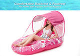 Jasonwell Pool Floats with Canopy - Inflatable Pool Float Adult Lounger Floaties Raft Floating Chair for Swimming Pool Lake Water Lounge Float with Cup Holders Beach Pool Party Toys for Adults (Rose)