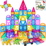 Jasonwell Magnetic Tiles Building Blocks Set for Boys Girls Preschool Educational Magnet Construction Kit Stacking STEM Toys Christmas Birthday Gifts for Kids Toddlers 3 4 5 6 7 8 9 10 + Year Old - Jasonwell
