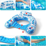 Jasonwell Pool Float with Canopy - Inflatable Pool Floaties Adult Floating Pool Chair Lounge Floats for Swimming Pool Water Chair Pool Lounger with Cup Holders Pool Toy Party Floaty for Adults (Bl-XL) - Jasonwell