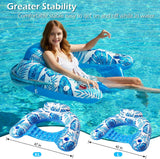 Jasonwell Pool Float with Canopy - Inflatable Pool Floaties Adult Floating Pool Chair Lounge Floats for Swimming Pool Water Chair Pool Lounger with Cup Holders Pool Toy Party Floaty for Adults (Bl-XL) - Jasonwell