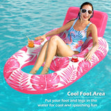 Jasonwell Inflatable Pool Float Adult - Pool Floaties Lounger Floats Raft Floating Chair Water Floaties for Swimming Pool Lake Lounge Float with Cup Holders Beach Pool Party Toys for Adults (T-Rose)