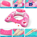 Jasonwell Inflatable Pool Float Chair - 2Pack Floating Pool Chair Lounge Floats for Swimming Pool Water Chair Pool Lounger with Cup Holder Pool Toy Party Floaties for Adults (GR-XL)