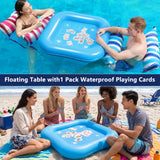 Jasonwell Pool Floats Adult Games - 2 Pack Fabric Inflatable Pool Floaties Water Hammock Chair w Floating Table Waterproof Playing Cards Party Game Toys Lake Lounger Raft Pool Hammock Float Floaty GR - Jasonwell