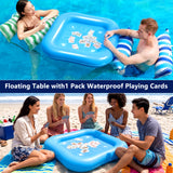 Jasonwell Pool Floats Adult Games - 2 Pack Fabric Inflatable Pool Floaties Water Hammock Chair w Floating Table Waterproof Playing Cards Party Game Toys Lake Lounger Raft Pool Hammock Float Floaty - Jasonwell