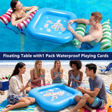 Jasonwell Pool Floats Adult Games - 2 Pack Fabric Inflatable Pool Floaties Water Hammock Chair w Floating Table Waterproof Playing Cards Party Game Toys Lake Lounger Raft Pool Hammock Float Floaty G - Jasonwell