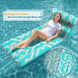 Jasonwell Inflatable Pool Float Adult - Ultra-Comfort Soft Fabric Pool Floaties Lounge Floats Floating Chair Raft with Adjustable Backrest Air Water Lounger Tanning Float for Pool Beach Party - Jasonwell