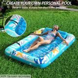 Inflatable Tanning Pool Lounger Float - Jasonwell 4 in 1 Sun Tan Tub Sunbathing Pool Lounge Raft Floatie Toys Water Filled Tanning Bed Mat Pad for Adult Blow Up Kiddie Pool Kids Ball Pit Pool (OB-L) - Jasonwell