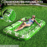 Inflatable Tanning Pool Lounger Float - Jasonwell 4 in 1 Sun Tan Tub Sunbathing Pool Lounge Raft Floatie Toys Water Filled Tanning Bed Mat Pad for Adult Blow Up Kiddie Pool Kids Ball Pit Pool (TG-L)