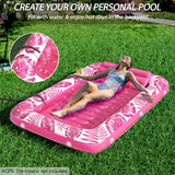 Inflatable Tanning Pool Lounger Float - Jasonwell 4 in 1 Sun Tan Tub Sunbathing Pool Lounge Raft Floatie Toys Water Filled Tanning Bed Mat Pad for Adult Blow Up Kiddie Pool Kids Ball Pit Pool (TR-L)