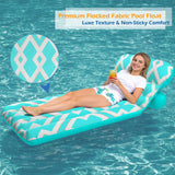 Jasonwell Inflatable Pool Float Adult - Ultra-Comfort Soft Fabric Pool Floaties Lounge Floats Floating Chair Raft with Adjustable Backrest Air Water Lounger Tanning Float for Pool Beach Party - Jasonwell