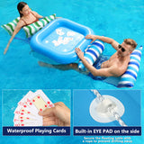 Jasonwell Pool Floats Adult Games - 2 Pack Fabric Inflatable Pool Floaties Water Hammock Chair w Floating Table Waterproof Playing Cards Party Game Toys Lake Lounger Raft Pool Hammock Float Floaty - Jasonwell
