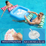 Jasonwell Pool Floats Adult Games - 2 Pack Fabric Inflatable Pool Floaties Water Hammock Chair w Floating Table Waterproof Playing Cards Party Game Toys Lake Lounger Raft Pool Hammock Float Floaty G - Jasonwell