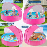 Jasonwell Kiddie Baby Pool with Canopy - Foldable Infant Toddler Kids Pool with Shade Baby Beach Essentials Tent Swimming Wading Pools for Toddlers 1-3 + Kids Dogs Ball Pit Backyard Water Play R, 40" 48" 63" 79" - Jasonwell