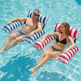 Jasonwell Inflatable Pool Floats Adult - 2 Pack Fabric Pool Floaties Chair Lake Beach Floating Lounger Chair Swimming Pool Noodles Water Hammock Float Mesh Party Toys for Adults Heavy Duty(Blue&Rose） - Jasonwell