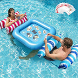 Jasonwell Pool Floats Adult Games - 2 Pack Fabric Inflatable Pool Floaties Water Hammock Chair w Floating Table Waterproof Playing Cards Party Game Toys Lake Lounger Raft Pool Hammock Float Floaty GR - Jasonwell