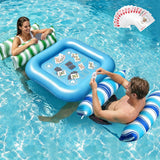 Jasonwell Pool Floats Adult Games - 2 Pack Fabric Inflatable Pool Floaties Water Hammock Chair w Floating Table Waterproof Playing Cards Party Game Toys Lake Lounger Raft Pool Hammock Float Floaty - Jasonwell