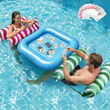 Jasonwell Pool Floats Adult Games - 2 Pack Fabric Inflatable Pool Floaties Water Hammock Chair w Floating Table Waterproof Playing Cards Party Game Toys Lake Lounger Raft Pool Hammock Float Floaty G - Jasonwell