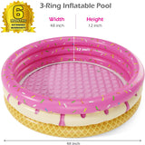 Donuts Inflatable Baby Kiddie Pool Wading Pool for Backyard (Pink) - Jasonwell